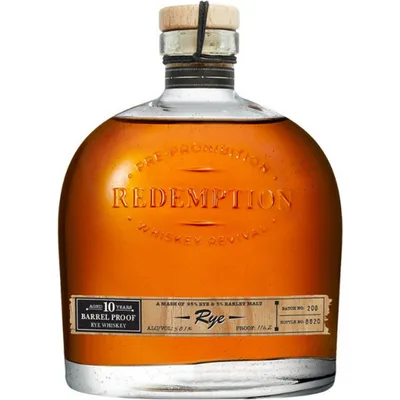 Redemption 10 Year Barrel Proof Rye Whiskey 750mL