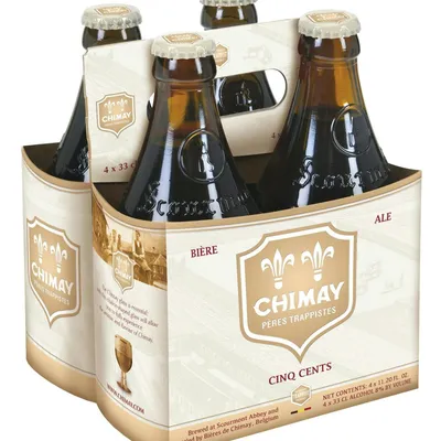 Chimay Cinq Cents Trappist Tripel Ale 4 Pack 11.2 oz Bottles