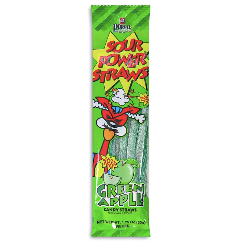 Dorval Sour Power Straws Green Apple Bag view 1
