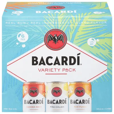 Bacardi Real Rum Cocktails Variety Pack 6 Pack 355 mL