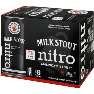 Left Hand Milk Stout Nitro Beer 6 Pack 13.65oz Cans