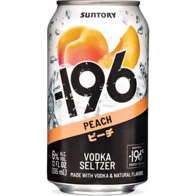 Suntory -196 Peach Vodka Seltzer 12 oz Can