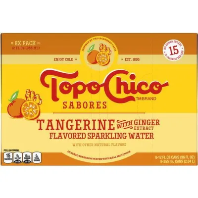 Topo Chico Tangerine with Ginger Extract Sparkling Water 8 Pack 96 oz