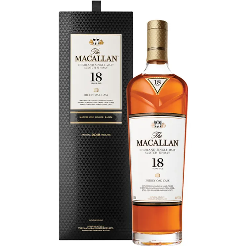 The Macallan Sherry Oak Cask Highland Single Malt Scotch Whisky 18 Year view 1