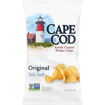 Cape Cod Sea Salt Kettle Cooked Potato Chips 8 oz Bag