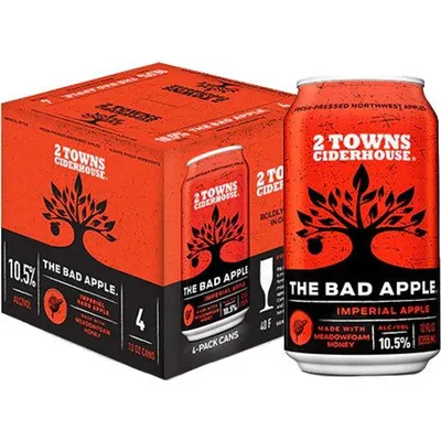 2 Towns Ciderhouse The Bad Apple Imperial Hard Cider 4 Pack 12oz