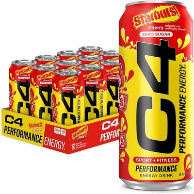 C4 Performance Energy Drink, Zero Sugar, Cherry 16oz