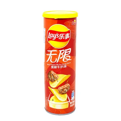 Lay's Stax Black Pepper Rib Eye Steak 90g Can