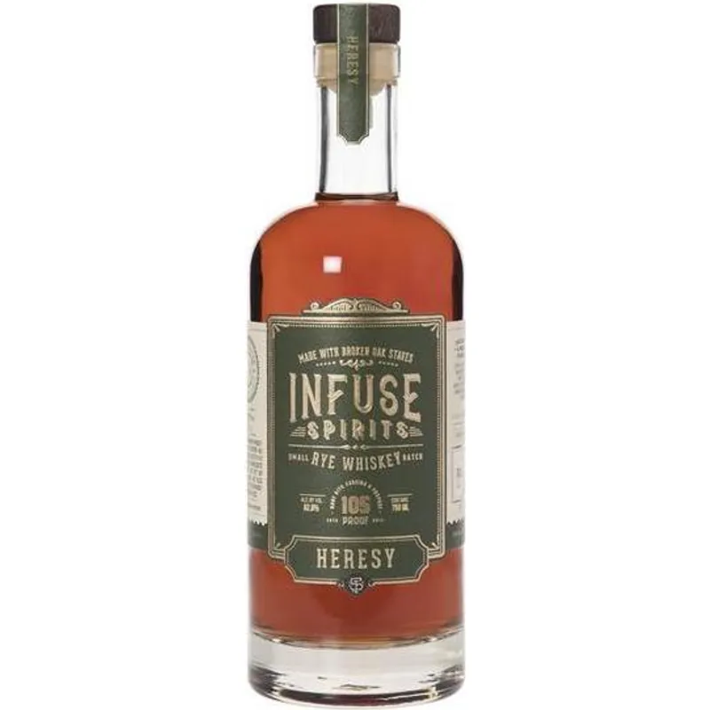 Infuse Spirits Heresy Rye Whiskey view 1