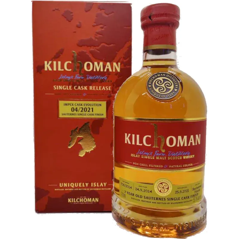 Kilchoman 7 Year Impex Sauternes Cask Finish Single Malt Whiskey view 1
