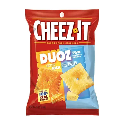 Cheez-It Duoz Cheddar Jack & Baby Swiss 4.3 oz Bag