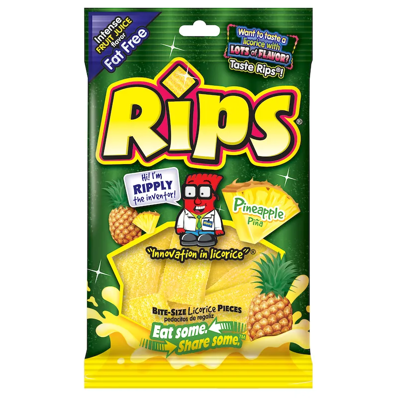 Rips Pineapple Bite-Size Licorice Pieces view 1