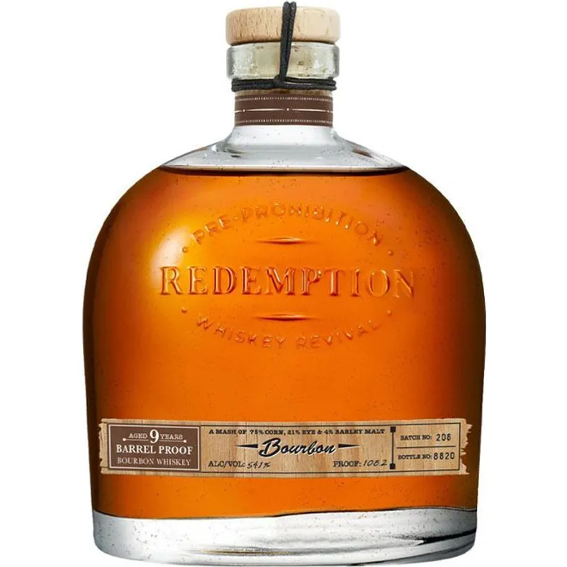 Redemption 9 Year Old Barrel Proof Bourbon Whiskey view 1
