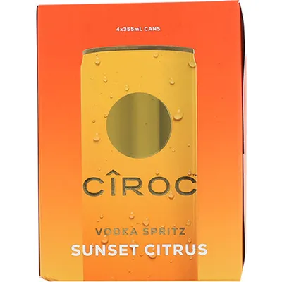 Ciroc Vodka Sunset Citrus 4 Pack 355 mL Can