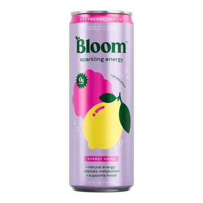 Bloom Sparkling Energy Raspberry Lemon 12 oz Can