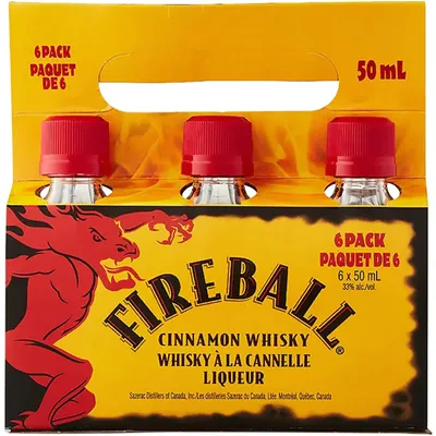 Fireball Cinnamon Whisky 6 Pack 50mL Bottles