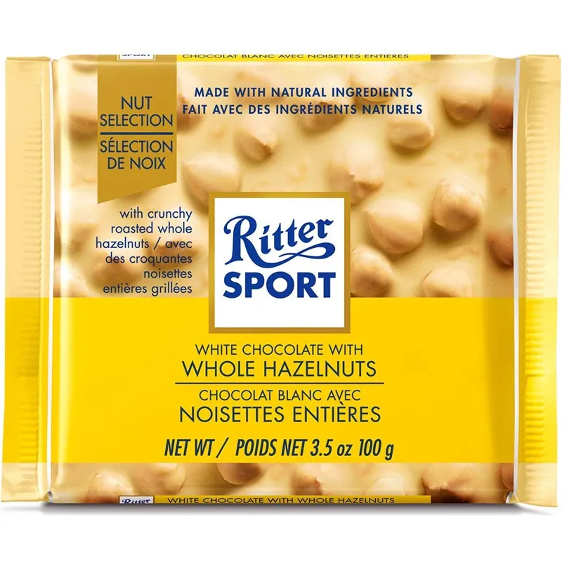 Ritter Sport White Chocolate Bar With Whole Hazelnuts view 1