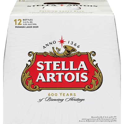 Stella Artois Premium Lager 12 Pack 11.2 oz Bottles