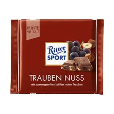 Ritter Sport Trauben Nuss Raisin Hazelnut Chocolate 100g