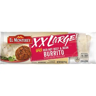 El Monterey XX Large Spicy Red Hot Beef & Bean Burrito