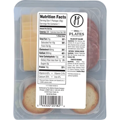 Hillshire Italian Dry Salame, Gouda Cheese & Toasted Rounds 2.76oz Box