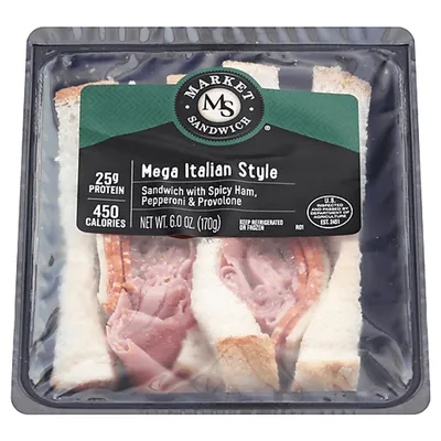 Market Sandwich Mega Italian Style Sandwich 6 oz
