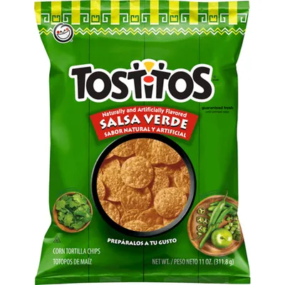Tostitos Naturally & Artificially Flavored Salsa Verde Corn Tortilla Chips 11oz Bag