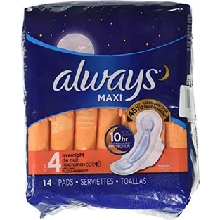 Always Maxi Overnight Pads With Wings