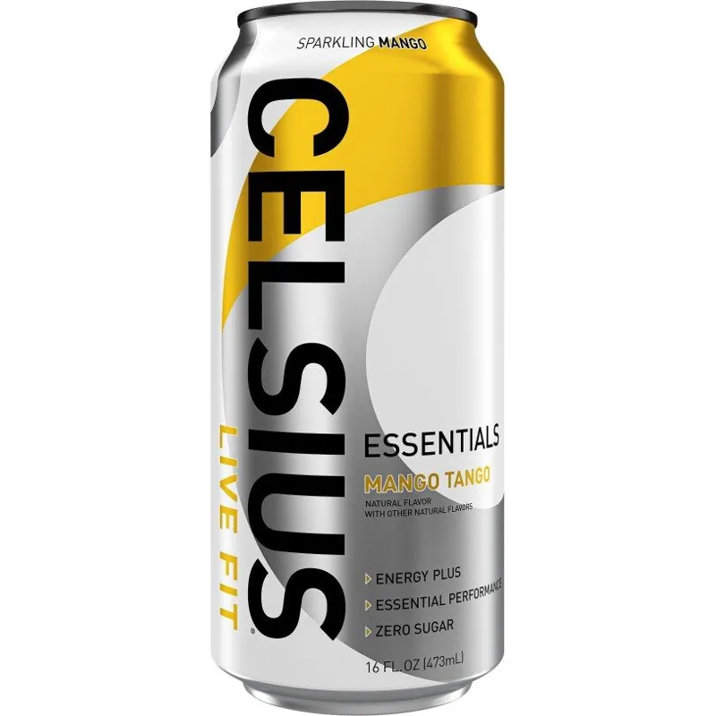 Celsius Essentials Live Fit Sparkling Mango Tango Performance Energy Drink view 1