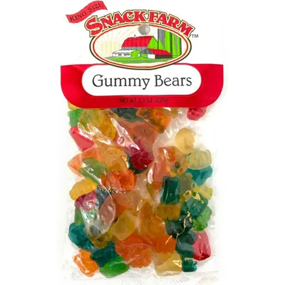 Snack Farm Assorted Fruit Flavored Gummy Bears 8oz Bag