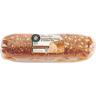 Deli Express Artisan Style Smoked White Turkey & Cheddar Sub 8.2oz Piece