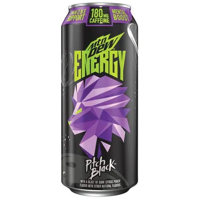 Mountain Dew Energy Pitch Black 16 oz can
