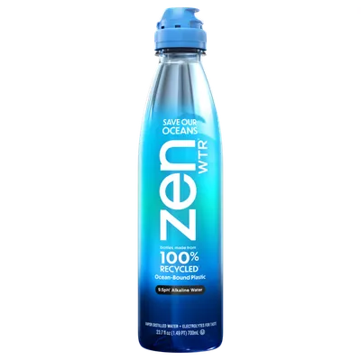 Zen Wtr 9.5 pH Vapor Distilled Water 23.7 Fl Oz Bottle