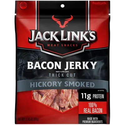 Jack Links Thick Cut Hickory Smoked Bacon Jerky 2.85oz Pouch