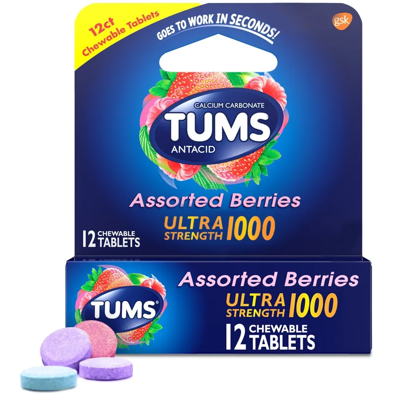 Tums Calcium Carbonate/Antacid Ultra Strength Chewable Tablets Assorted Berries view 1