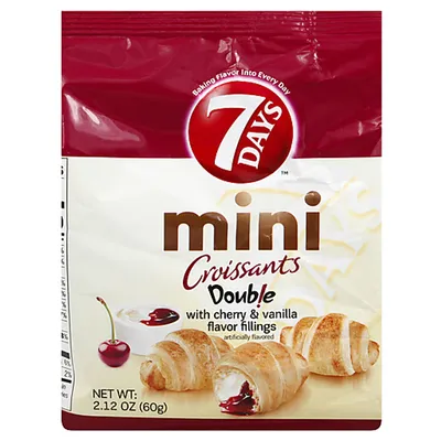 7DAYS Mini Double Croissants Cherry & Vanilla 2.12 oz Bag