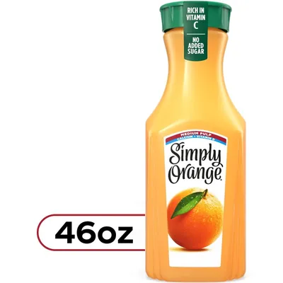 Simply Orange Medium Pulp Orange Juice 46 oz