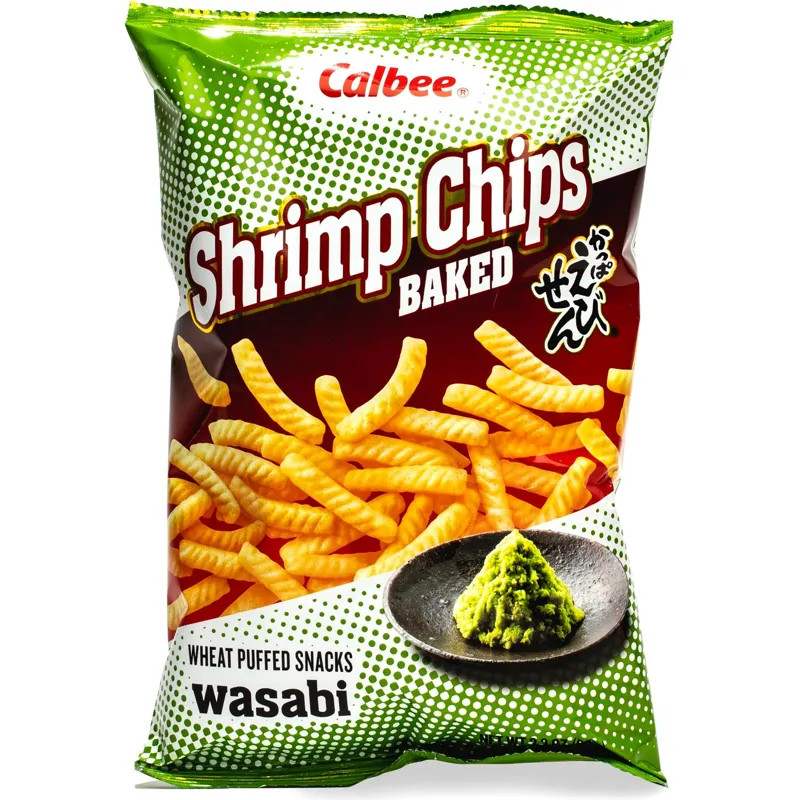 Calbee Shrimp Chips Wasabi Baked view 1
