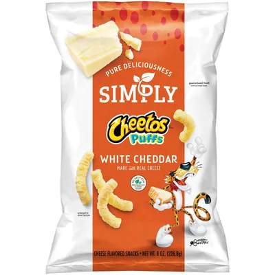 Cheetos Simply White Cheddar Puffs 8 oz Bag