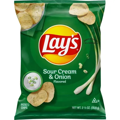 Lay's Sour Cream and Onion Flavored Potato Chips 2.5 oz Bag