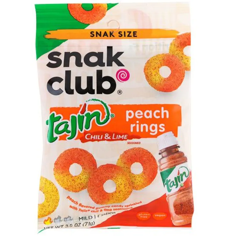 Snak Club Tajin Peach Rings Chili Lime view 1