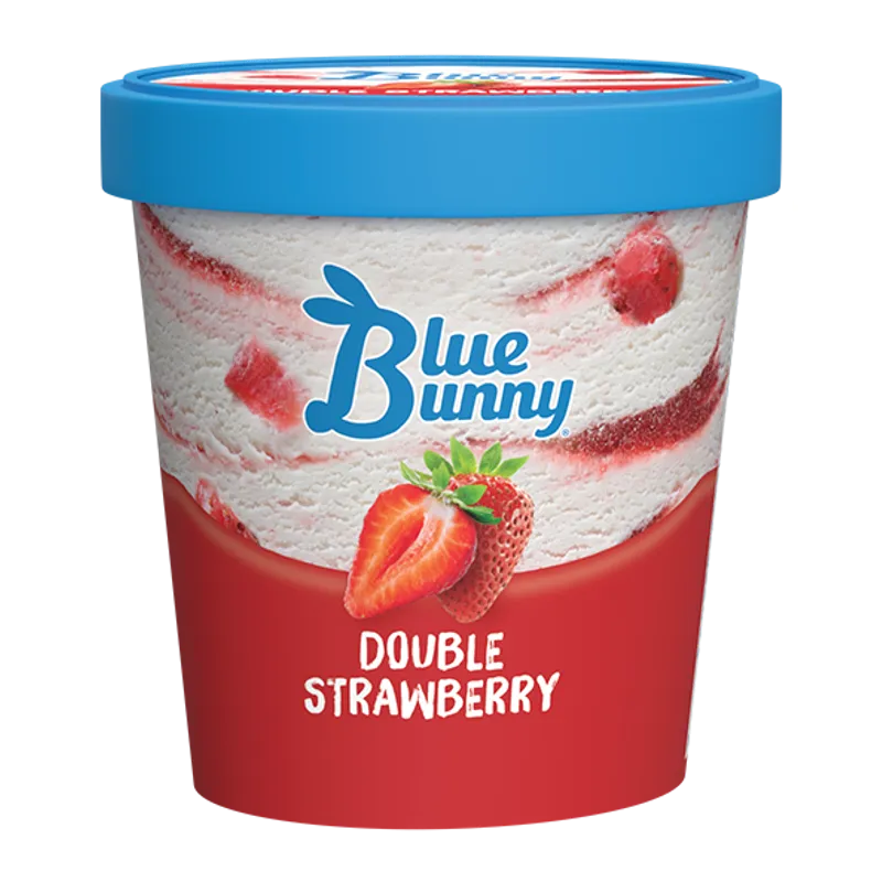 Blue Bunny Double Strawberry Frozen Dessert Carton view 1