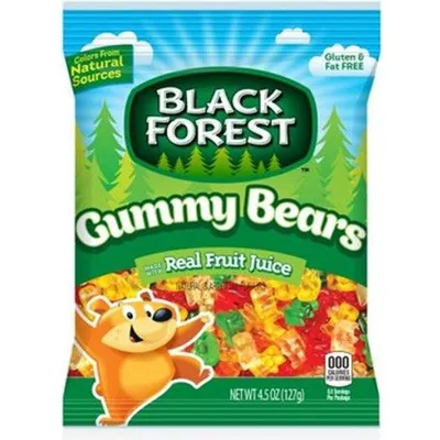 Black Forest Real Fruit Juice Gummy Bears 4.5oz Bag