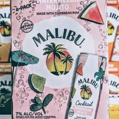 Malibu Watermelon Cocktail 4 Pack 12oz Cans
