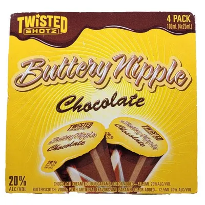 Twisted Shotz Buttery Nipple Chocolate 4 Pack 100 ml