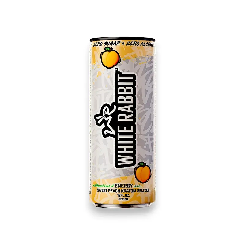 White Rabbit Sweet Peach Kratom Seltzer view 1