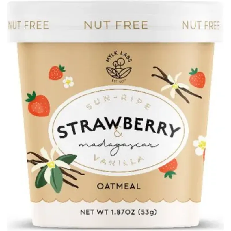 Mylk Labs Sun-ripe Strabwerry Madagascar Vanilla Oatmeal Box view 1