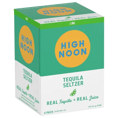 High Noon Tequila Seltzer Lime 4 Pack 12 oz Cans