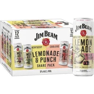 Jim Beam Kentucky Coolers Lemonade & Punch Variety Pack 12 Pack 12oz