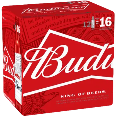 Budweiser Beer Aluminum 12 Pack 16oz Bottles